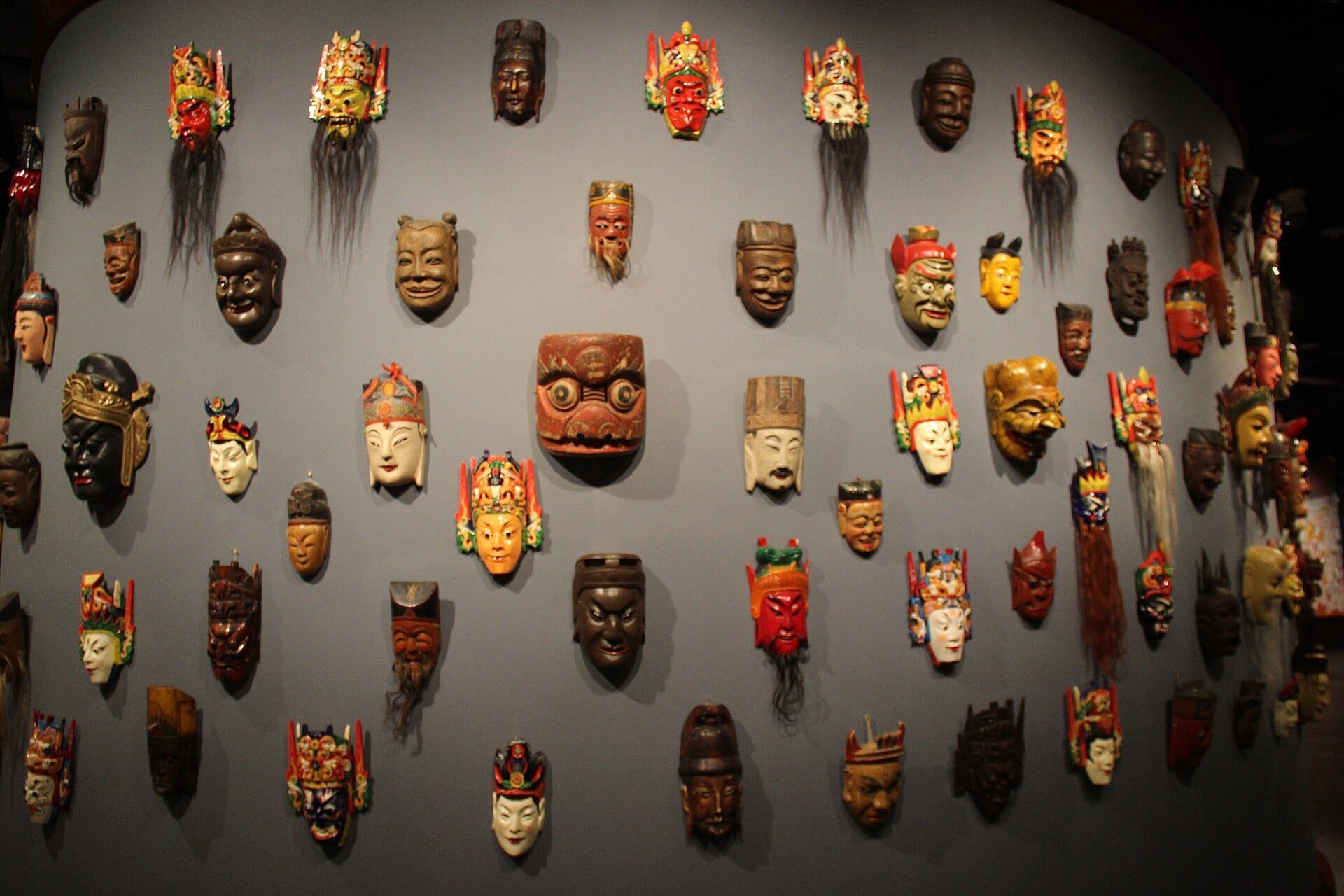 Nuo opera masks, traditional (museum photo 2014)