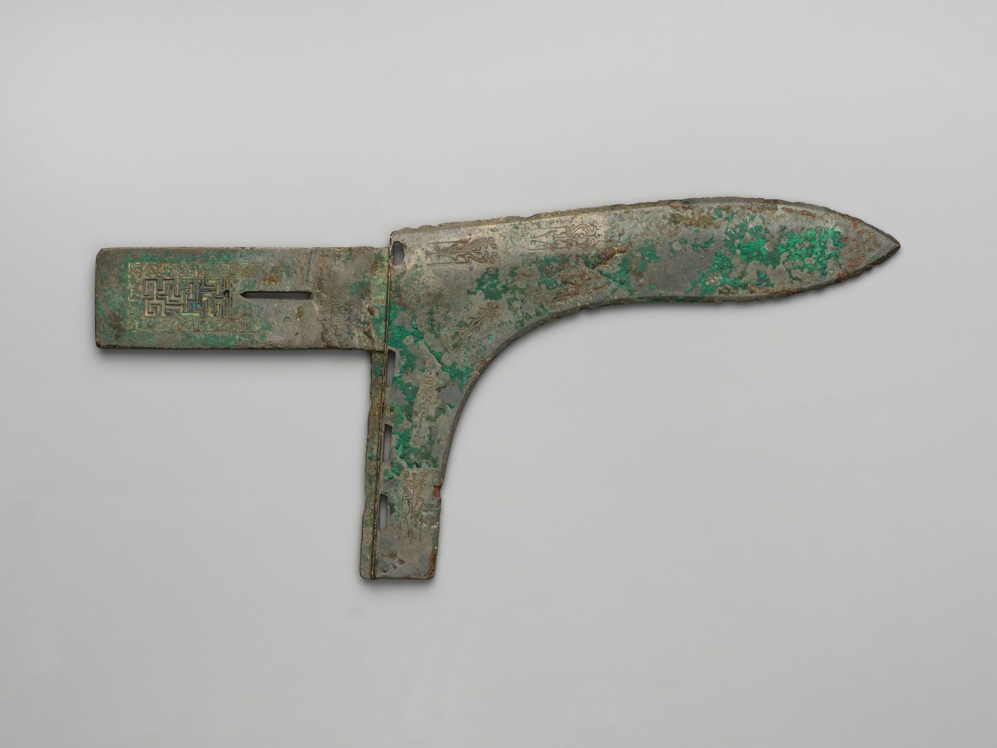 Bronze halberd blade (ji/ge type), Eastern Zhou, Eastern Zhou dynasty, Warring States period (475–221 BCE), 5th–4th century BCE